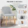 Office Modern Dining Chairs Set of 2 - Upholstered Fabric Kitchen Chairs w/ Wood Legs, Comfortable Padded Seats (300Lbs Capacity) - 3 of 4