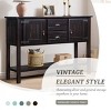 48'' Solid Wood Sideboard Buffet Table with Drawers & Bottom Shelf,Retro Console for Kitchen Dining Entryway-Baofuwish - 2 of 4