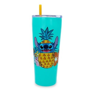 Silver Buffalo Disney Lilo & Stitch "Ohana Means Family" Double-Walled Stainless Steel Tumbler - 1 of 4