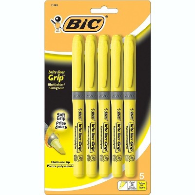 BIC Brite Liner Grip Pen Style Highlighters 31289