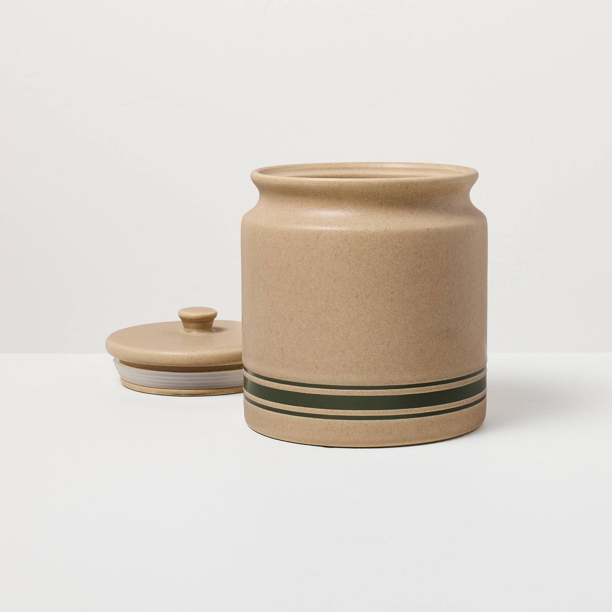 Stoneware Seasonal Canister Green Striped - Hearth & Hand™ with Magnolia - thumbnail 6