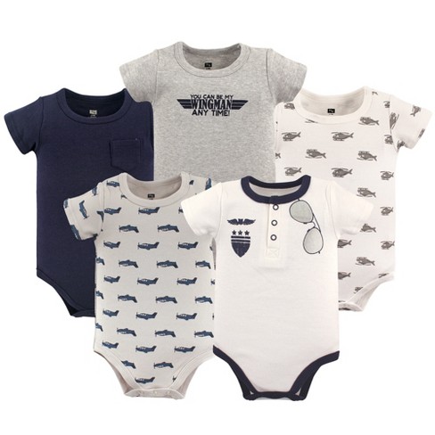 Hudson Baby Infant Boy Cotton Bodysuits 5pk, Wingman : Target