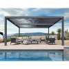PURPLE LEAF Louvered Pergola Outdoor Aluminum Pergola with Adjustable Roof for Deck Backyard Garden Grey Hardtop Gazebo - 2 of 4