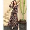 Fall Casual Dresses for Women Empire Waist V Neck Long Sleeve Maxi Ruffle Dress  Wedding Guest Dress - 4 of 4