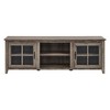 70" MDF Glass-Door Modern Farmhouse TV Stand with Adjustable Shelves and Cord Management for Living Room and Bedroom - 2 of 4