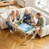 VEVOR 1500 Piece Puzzle Table with Folding Legs, 4 Drawers and Cover, 34x25 in Portable Wooden Board, Felt Surface Jigsaw Puzzle Accessories, Beige - 2 of 4