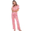 Women's Short Sleeve Top and Pants Pajama Set - White Mark - 2 of 4