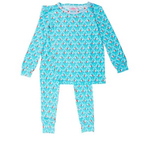 RuffleButts SoftSnooze Big Girls Ruffle Long Sleeve Pajama Set - 1 of 4