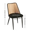 Rattan Dining Chairs Set of 2,Boucle Upholstered Chairs with Cane Back and Metal Legs for Kitchen or Dining Room-Baofuwish - 4 of 4
