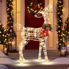 Costway Lighted Christmas Reindeer w/ 50 LED Lights Outdoor Yard Christmas Decorations - 2 of 4