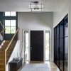 PAKOKULA 4-Light Black Square Industrial Semi-Flush Mount Ceiling Light with Textured Water Glass Shades, Modern Farmhouse Lighting - 4 of 4