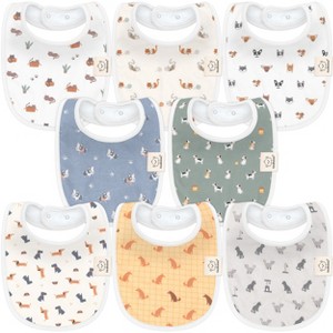 KeaBabies 8pk Organic Baby Bibs for Boy, Baby Drool Bib for Baby Boys and Girls, Newborn Teething Bibs - 1 of 4