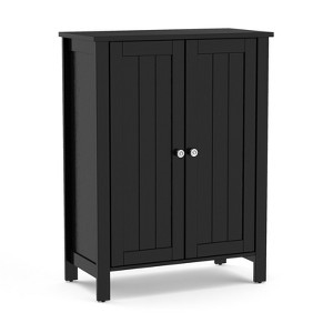 Tangkula Bathroom Storage Cabinet Floor Storage Freestanding Organizer Cabinet Black/Gray/Brown - 1 of 4