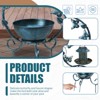 phiestina 37.8 inch Bird Bath and Solar Bird Feeders Combo, Flower Planter Pedestal, Weather Resistant, Antique Blue - 2 of 4