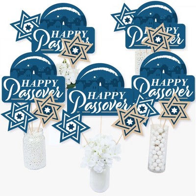 Big Dot of Happiness Happy Passover - Pesach Party Centerpiece Sticks - Table Toppers - Set of 15