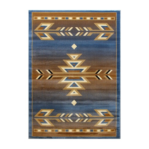 Masada Rugs Southwest 8'x10' Native American Area Rug In Blue : Target