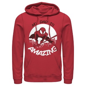 Men's Marvel My Dad is Amazing Cartoon Spider-Man Pull Over Hoodie - 1 of 4