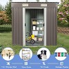 Acekool 6x4FT Outdoor Metal Storage Shed with Floor Frame, UV Resistant Waterproof Steel, Sloped Roof & Lockable Sliding Doors for Backyard - 3 of 4