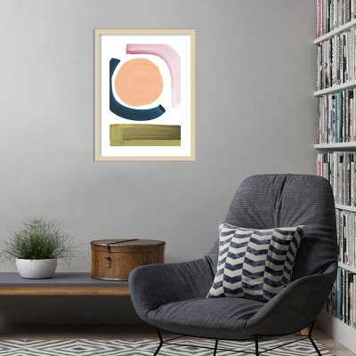 Gravity Abstract Geometric Shapes Wood Framed Wall Art