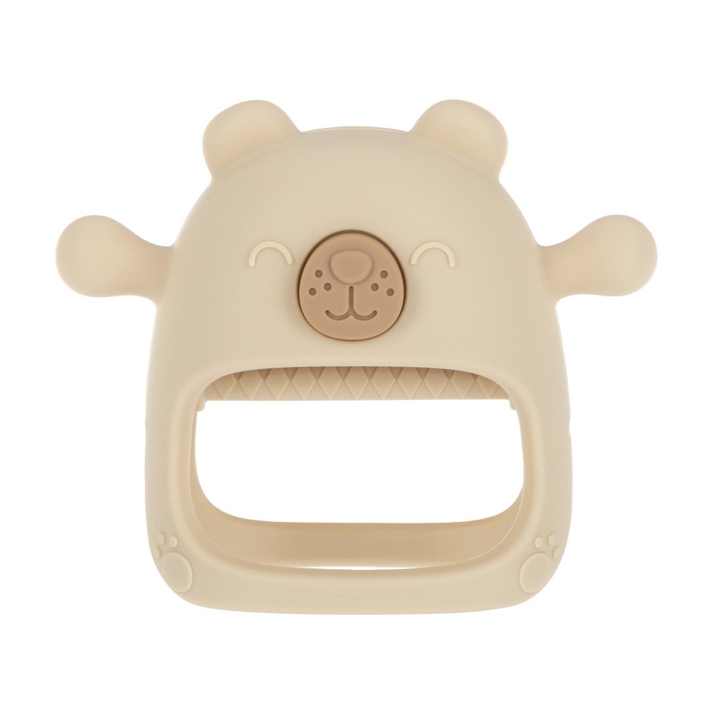 Photos - Rattle / Teether Nuby Silicone Wrist Grip Teething Mitten - Brown Bear 