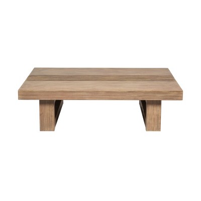 HomeRoots 33" Natural Solid Wood Outdoor Coffee Table