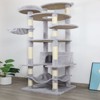 BENCMATE Pet Tower Multi-Level with Spacious Condos, Scratching Posts, Sturdy for Multiple Cats with Perches, Toys, Light Grey, 26.38"*26.38"*10.63" - 4 of 4