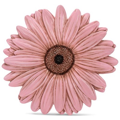 Nat & Jules Gerbera Daisy Flower Shaped Dimensional Indoor Outdoor 12 inch Cast Resin Decorative Garden Stepping Stone, Patio, Walkway Sculpture Yard