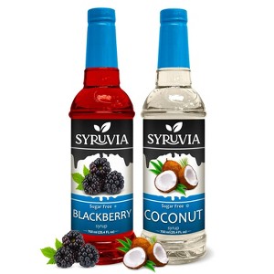 Syruvia Sugar Free Coffee Flavors Variety Pack: Blackberry & Coconut 25.4 fl oz Syrup - 1 of 4