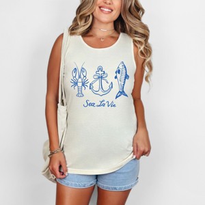 Simply Sage Market Sea La Vie 3 Across Garment Dyed Tank - 1 of 3