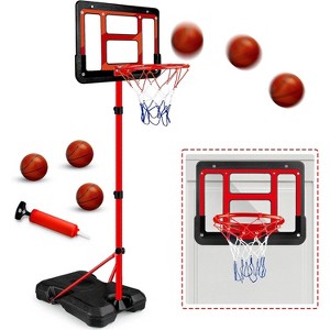 Toddler Basketball Set Adjustable Hoop with Stand Indoor Outdoor Backyard Toy for Ages 3-8 - 1 of 4
