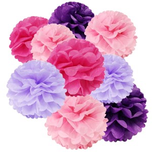 Wrapables Set of 12 Tissue Pom Pom Party Decorations - 1 of 4