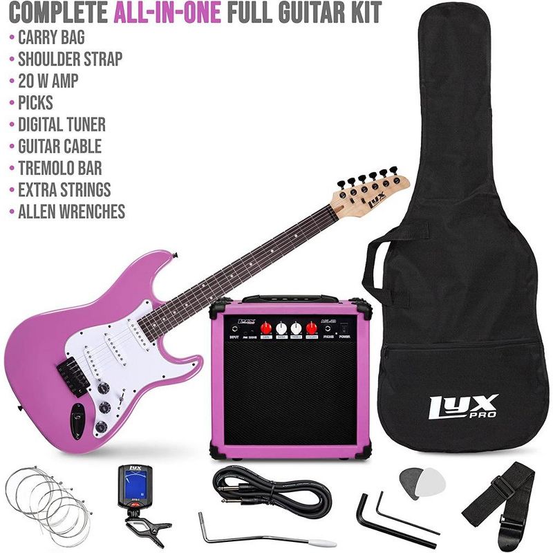 LyxPro 39" Stratocaster Electric Guitar Beginner Kit, 2 of 8