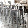 Emma and Oliver Metal Indoor-Outdoor Stool with Removable Back and All-Weather Polystyrene Seat - 2 of 4