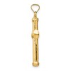 Black Bow Jewelry Men's 14k Yellow Gold Hollow 3D Polished Cross Pendant - 2 of 4