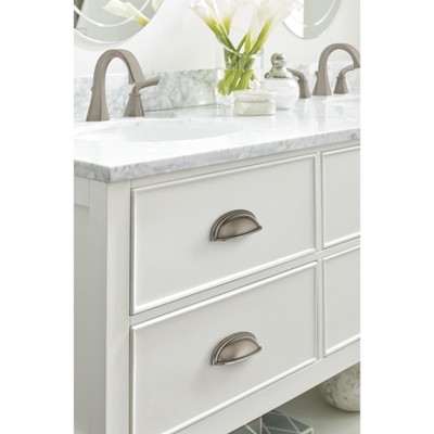 Weathered Nickel Traditional Cup Pull with Mounting Hardware