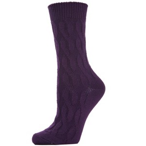 Memoi Women's Neutral Twisted Knit Essential Boot Socks - 1 of 4