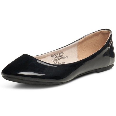 CHANEL, Shoes, Chanel Lambskin Patent Calfskin Black Ballet Flats