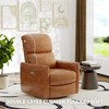 Power Recliner Chair Swivel Glider Upholstered Faux Leather Nursery Rocker Reclining Sofa Chair with Charging Port, Curved Armrests & Padded Backrest - 3 of 4