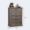 4 Drawer Dresser for Bedroom,Farmhouse Tall Chest of Drawers with Metal Handles - 2 of 4