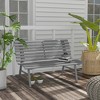 Outsunny 48.5" Garden Bench, Outdoor Patio Bench, Aluminum Lightweight Park Bench with Slatted Seat for Lawn, Park, Deck - 2 of 4