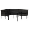 vidaXL Black Poly Rattan Patio Dining Set - Outdoor Conversation Furniture with Cushions, Powder-Coated Steel Frame - 4 of 4
