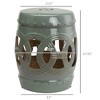 Infurnic Patio End Tables Elegant Ceramic Table with Double-Coin Knotted Ring Design and Strong Glazed Material for Garden, Gray, 25.5"*70"*35.5" - 3 of 4