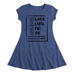 Girls' - Avatar: The Last Airbender - Elements Harmony Fit & Flair Cap Sleeve Dress - 1 of 4