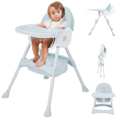 Napei 6- in -1 Baby High Chair with 5 -Point Safety Harness and Adjustable Dining Tray,Foldable High Chair for Space-Saving