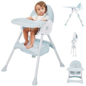 Napei 6- in -1 Baby High Chair with 5 -Point Safety Harness and Adjustable Dining Tray,Foldable High Chair for Space-Saving - 1 of 1