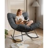 Patio Rocking Chair Indoor and Outdoor, Metal Lounge Rocker with Thick 6'' Cushion,350 Lbs Capacity,Grey Cushion - 2 of 4