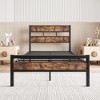NicBex Twin Metal Platform Bed Frame with Wood Headboard,Under Bed Storage,Strong Metal Slats Support,No Box Spring Needed,Easy Assembly,Brown - 4 of 4