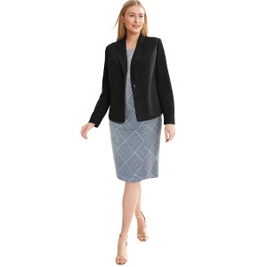 Jessica London Women's Plus Size 2-Piece Stretch Crepe Single-Breasted Jacket Dress - 1 of 4