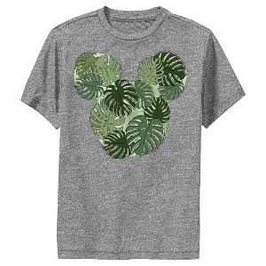 Boy's Disney Mickey Mouse Monstera Silhouette Performance Tee - 1 of 4