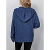 Women's Hooded Single-Breasted Sweater Loose Fit Casual Cardigan Knit Outerwear - 4 of 4